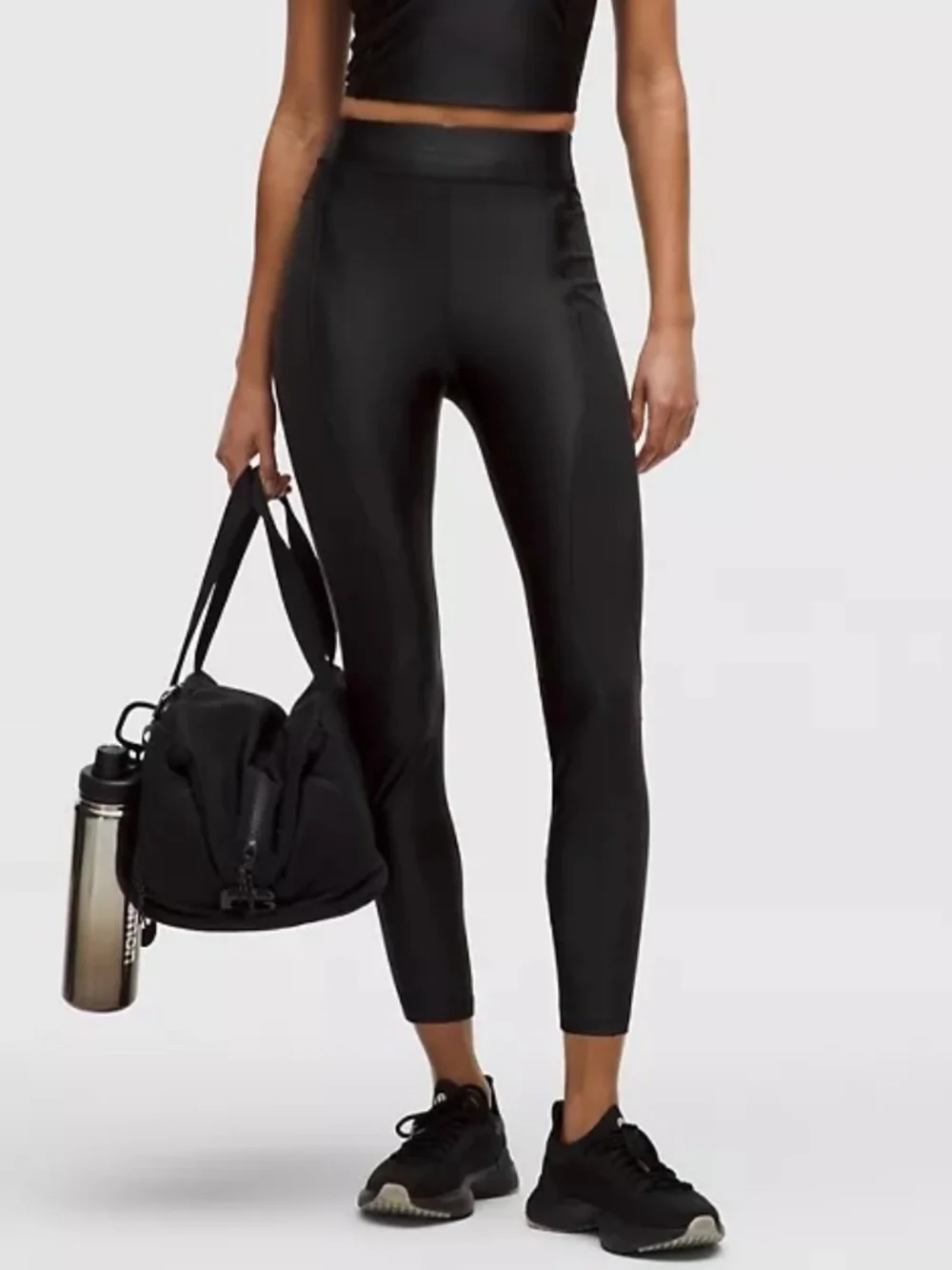 LULULEMON Black Satin Shine High-Rise Legging Tight 25